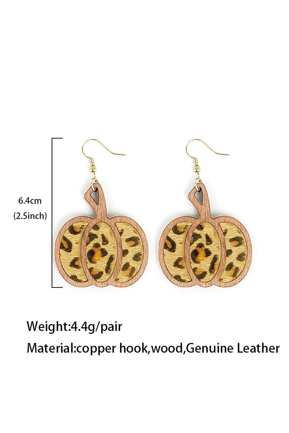 Multicolour Animal Print Pumpkin Shape Drop Earrings