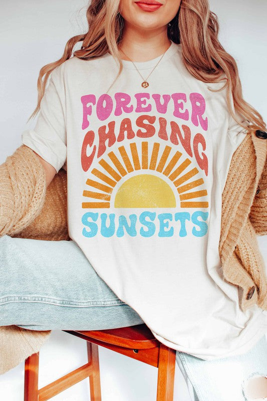 FOREVER CHASING SUNSET GRAPHIC TEE