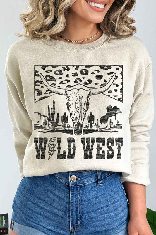 LEOPARD WILD WEST GRAPHIC SWEATSHIRT