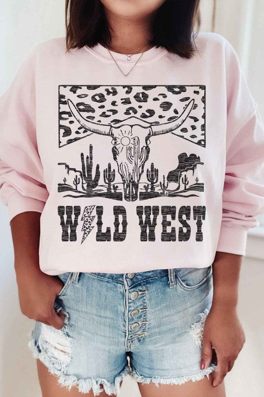 LEOPARD WILD WEST GRAPHIC SWEATSHIRT