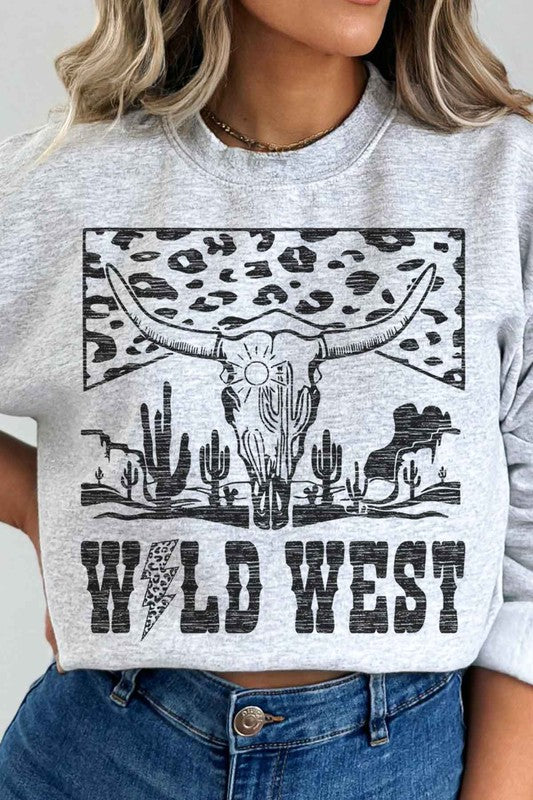 LEOPARD WILD WEST GRAPHIC SWEATSHIRT