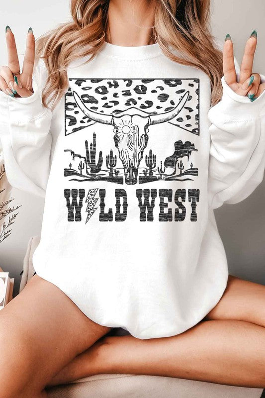 LEOPARD WILD WEST GRAPHIC SWEATSHIRT