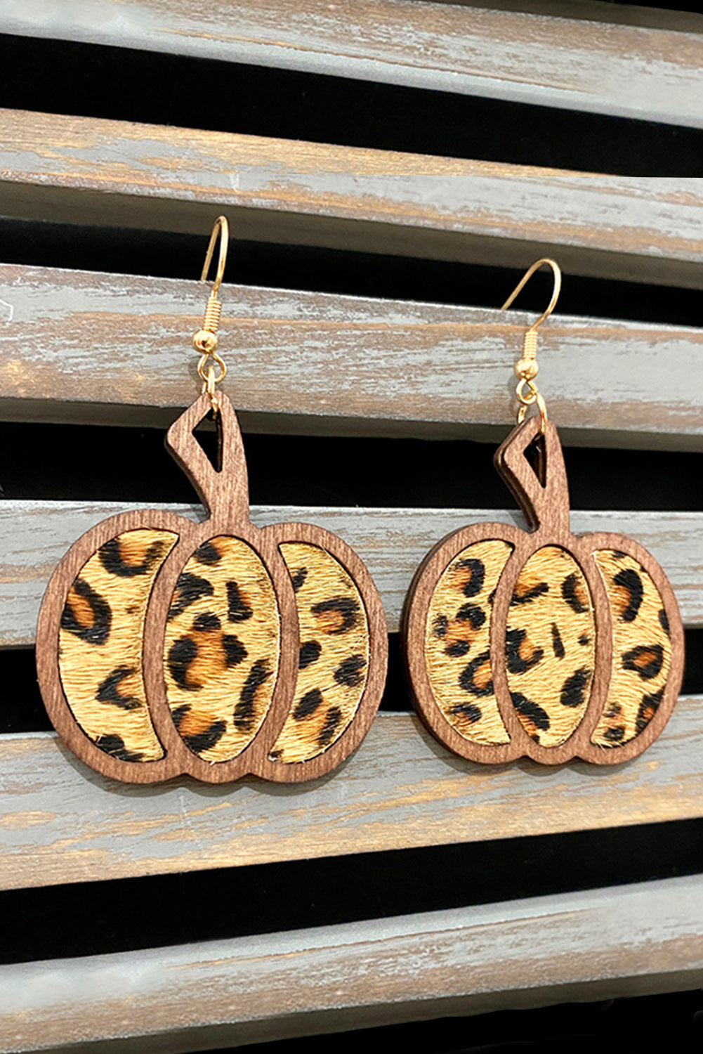 Multicolour Animal Print Pumpkin Shape Drop Earrings