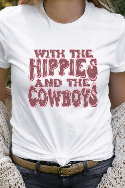 With The Hippies And The Cowboys Graphic Tee