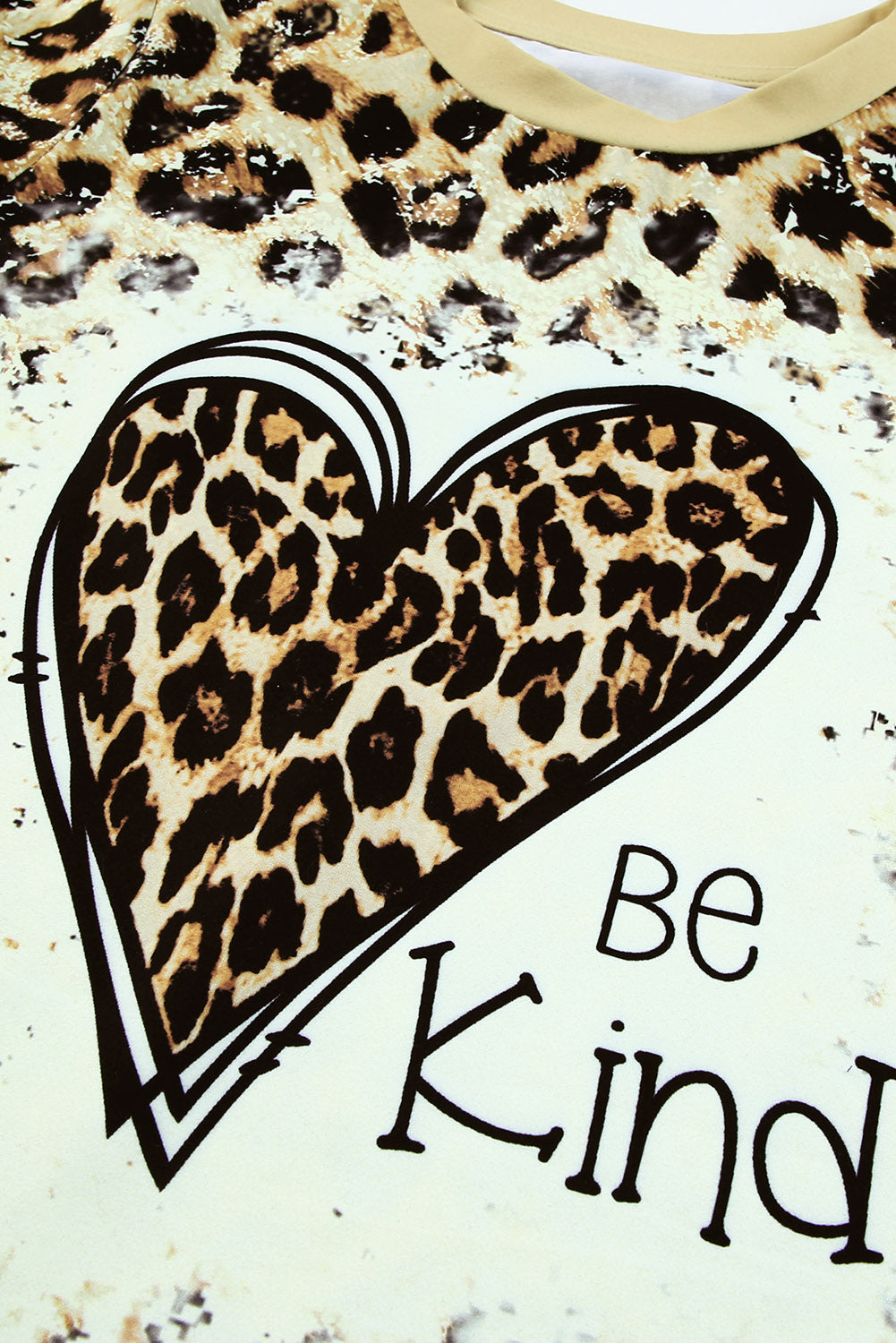 Cheetah Casual Be Kind Heart Print Graphic T Shirt