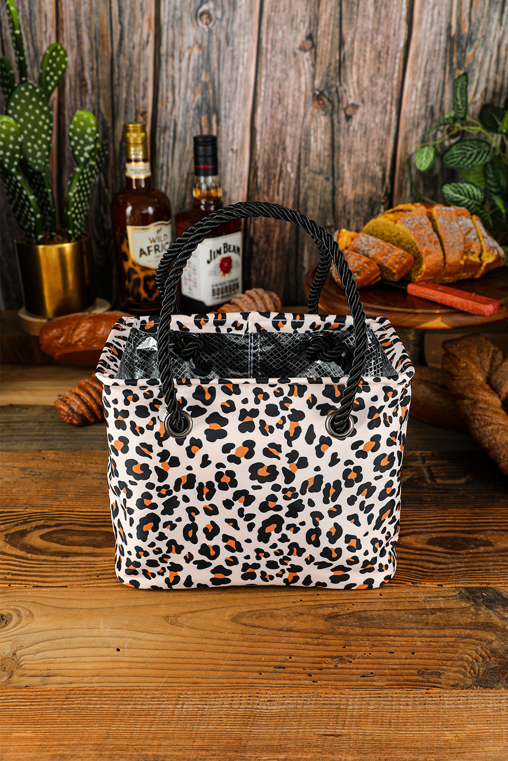 White Leopard Waterproof Canvas Toiletry Bag