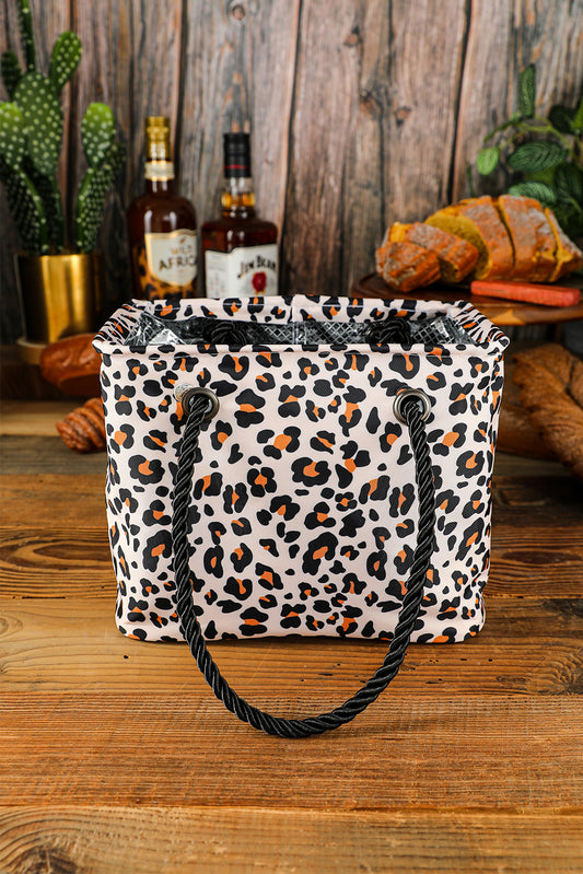 White Leopard Waterproof Canvas Toiletry Bag