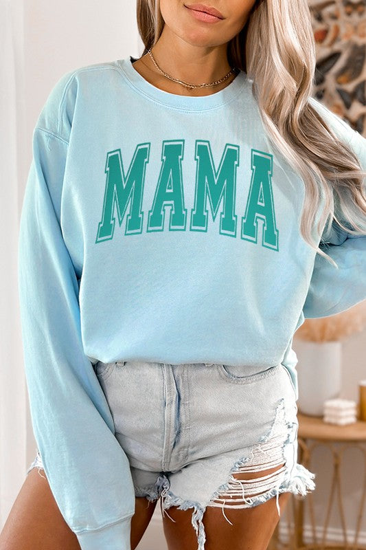 Teal Puff Print Comfort Colors Sweatshirt