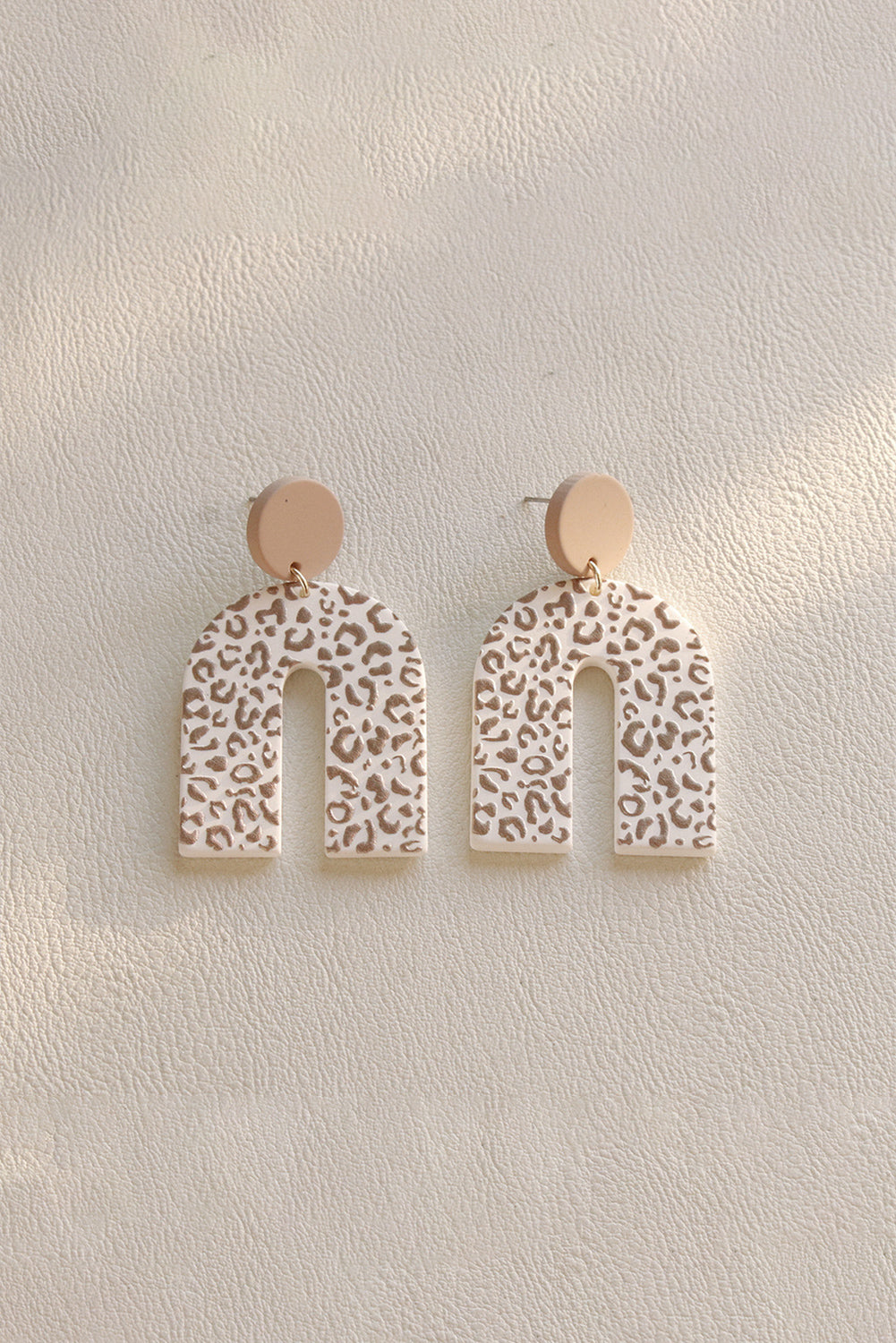 Brown Leopard print Acrylic Door Shaped Earrings