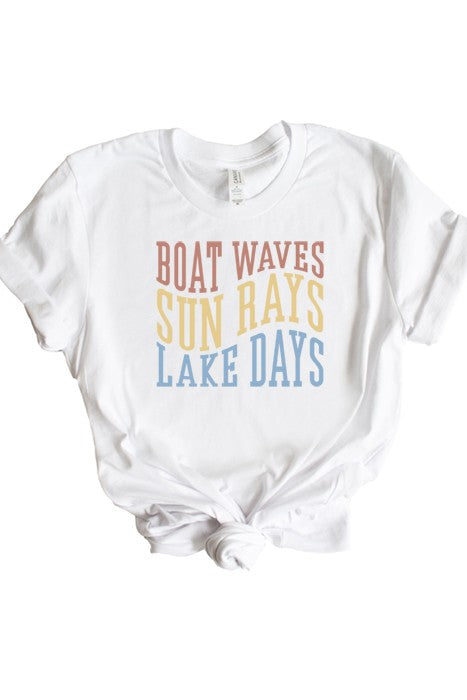 Boat Waves Sun Rays Tee