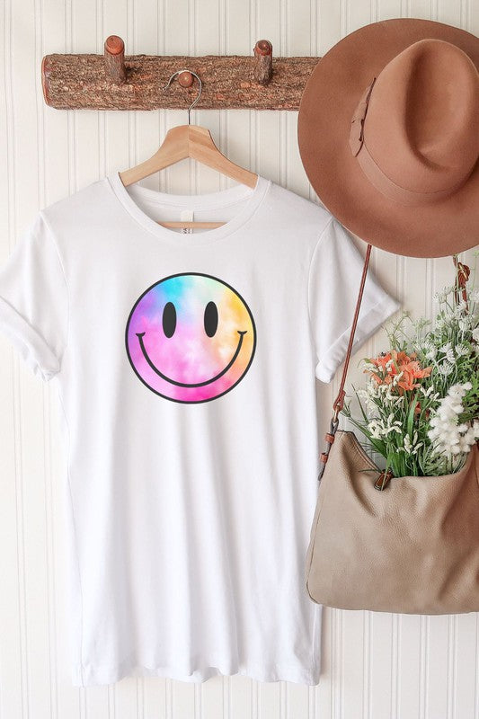 Tie Dye Smiley Graphic Tee