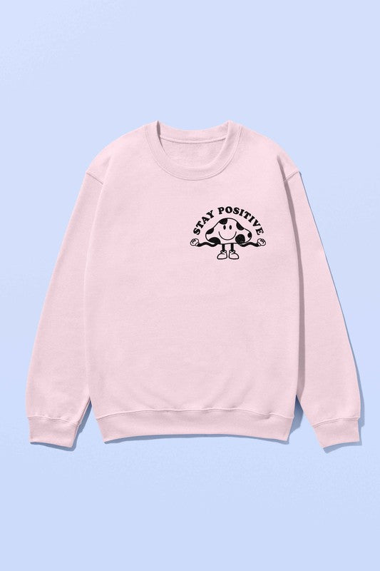 STAY POSITIVE MUSHROOM GRAPHIC SWEATSHIRT