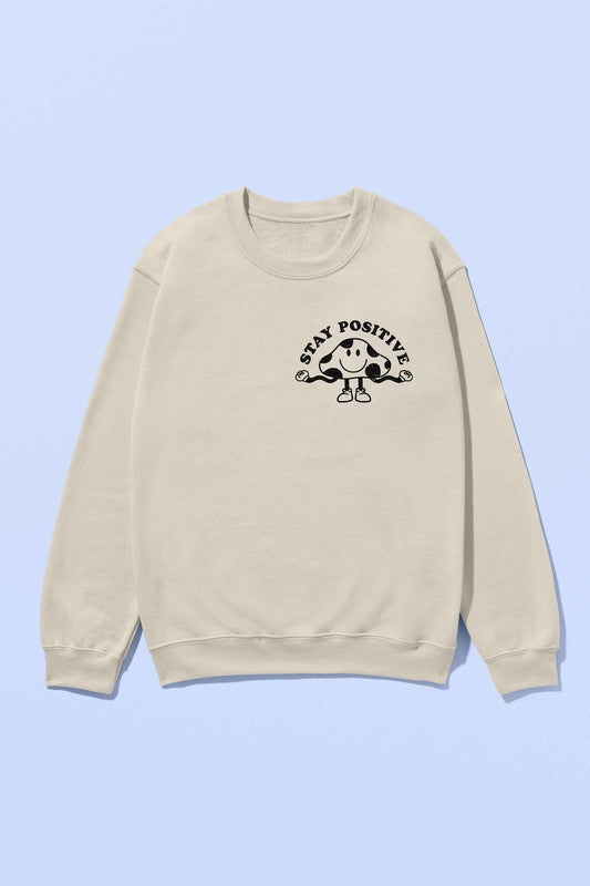 STAY POSITIVE MUSHROOM GRAPHIC SWEATSHIRT