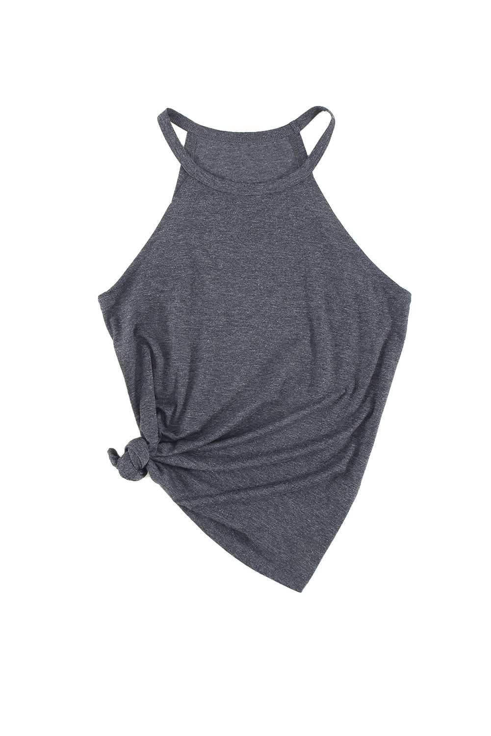 Solid Color Crew Neck Tank Top