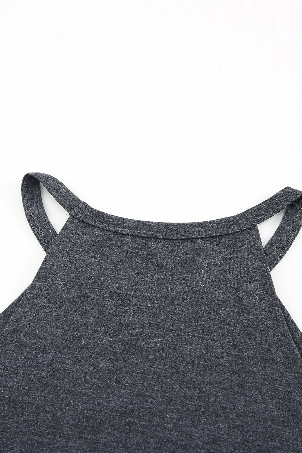 Solid Color Crew Neck Tank Top