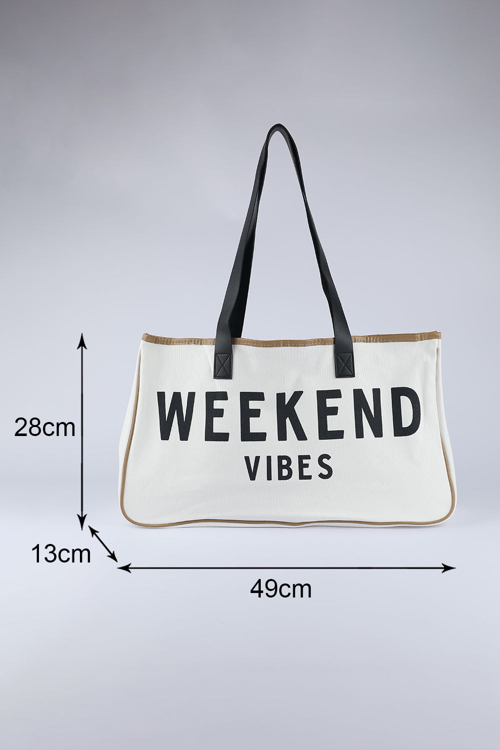 Casual Letter Print Contrast Binding Canvas Tote Bag