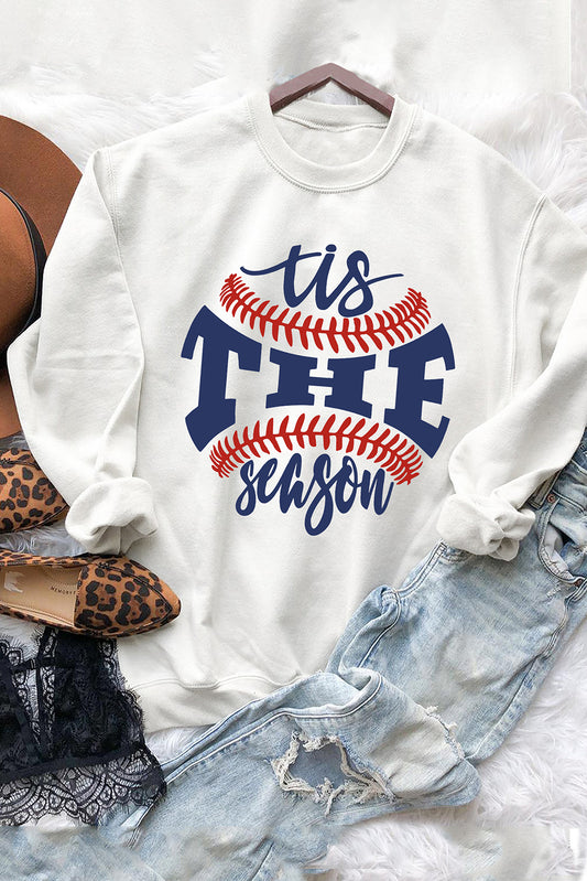 Casual Letter Print Baseball Graphic Sweatshirt