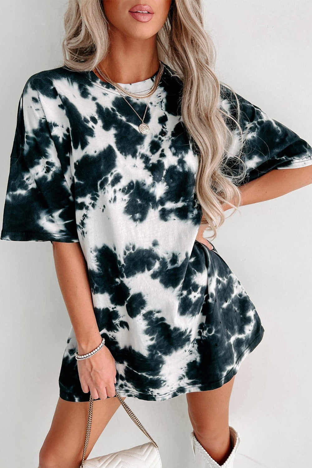 Tie-dye Colorblock Oversized Boyfriend T-shirt