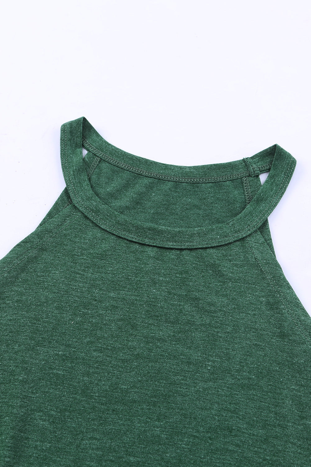 Solid Color Crew Neck Tank Top