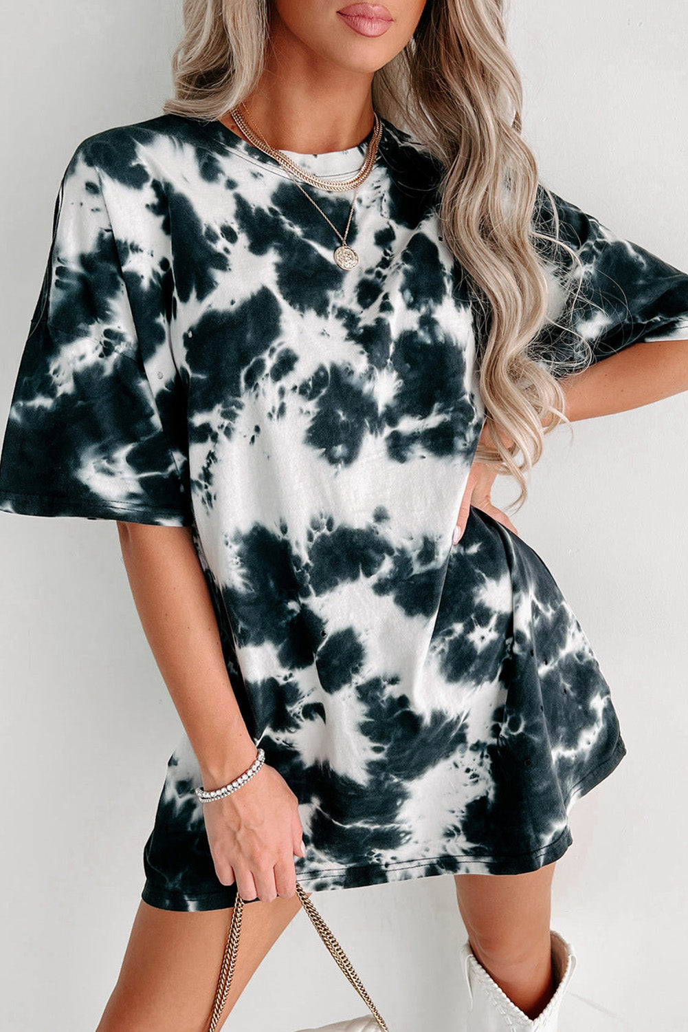 Tie-dye Colorblock Oversized Boyfriend T-shirt