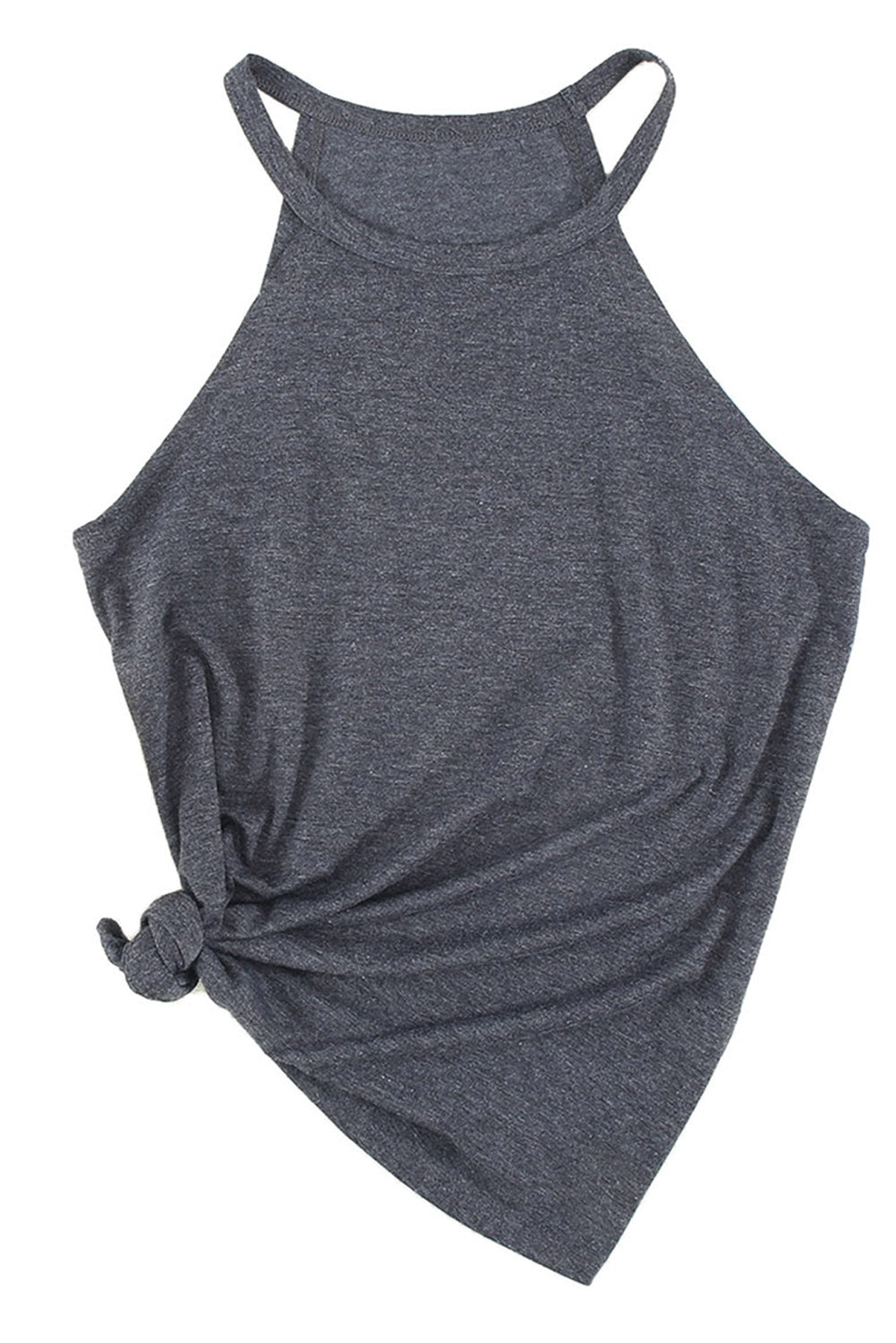 Solid Color Crew Neck Tank Top