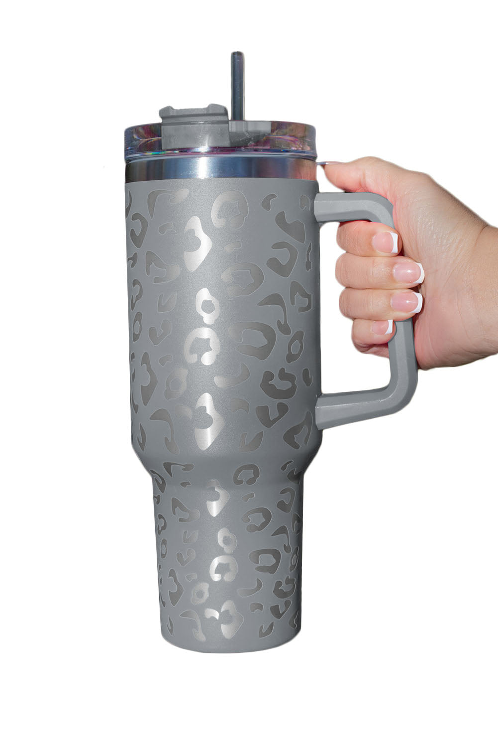 Rosy 304 Leopard Spotted Stainless Double Insulated Cup With Handle