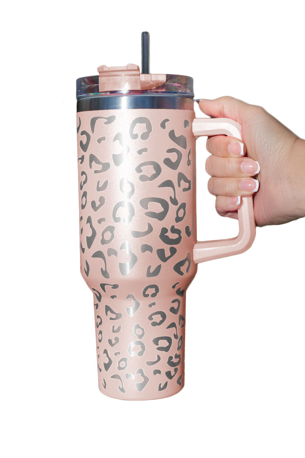 Rosy 304 Leopard Spotted Stainless Double Insulated Cup With Handle