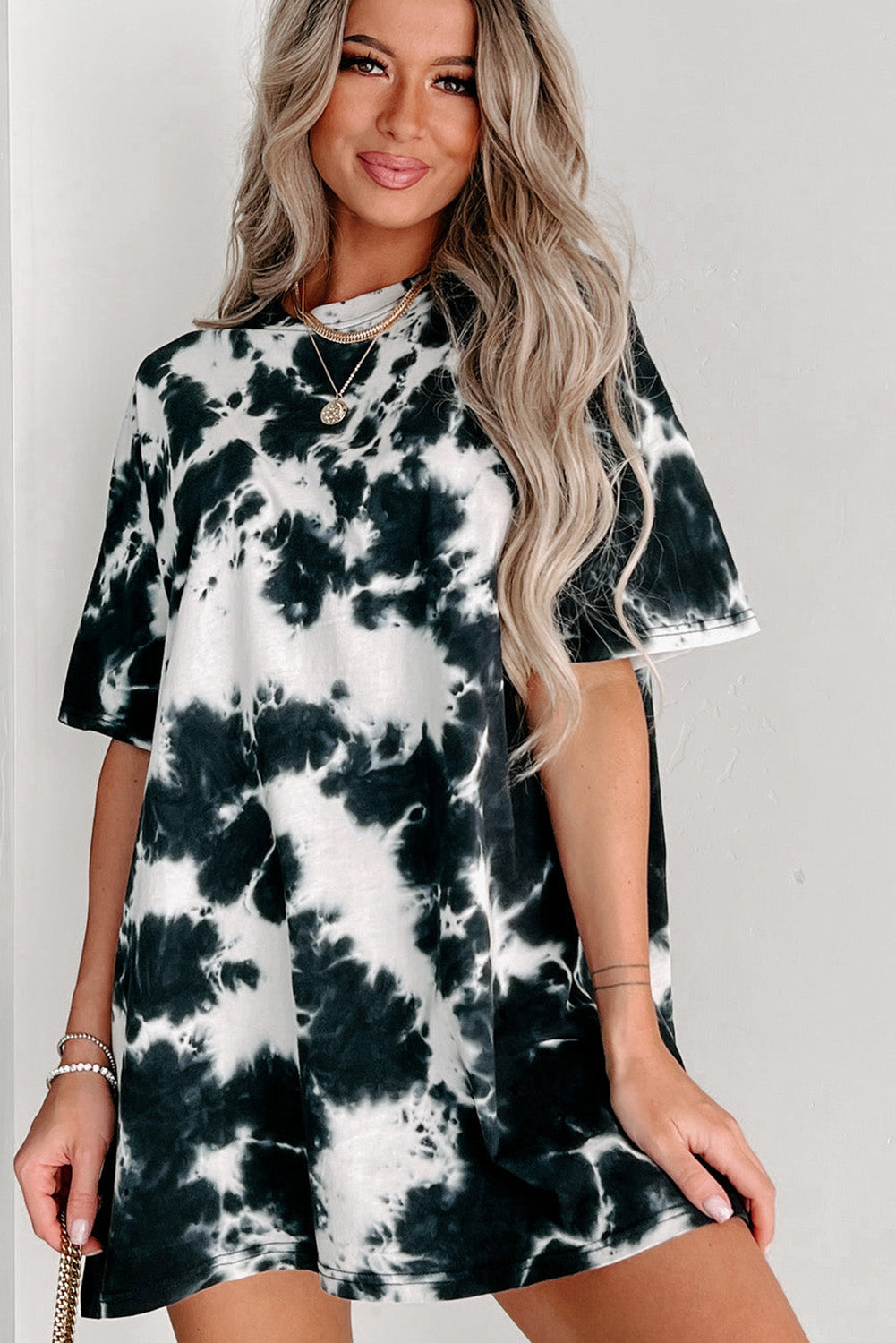 Tie-dye Colorblock Oversized Boyfriend T-shirt