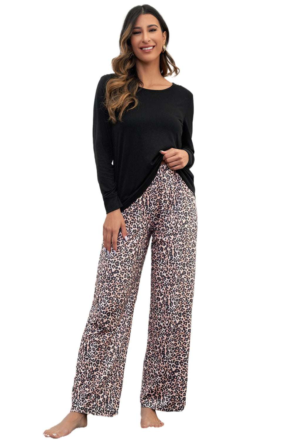 Mom Shirt and Leopard Pants Womens Loungewear Set