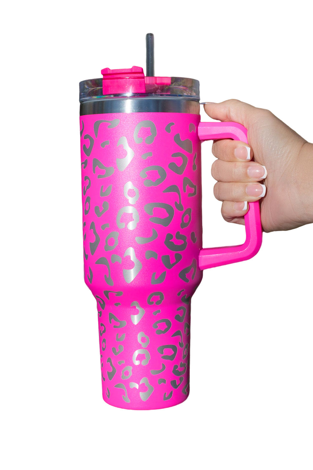 Rosy 304 Leopard Spotted Stainless Double Insulated Cup With Handle